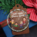 Custom Photo Dear Santa Define Naughty Family Kids - Personalized Circle Glass Ornament