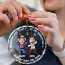 Custom Photo Friendships May Start At The Workplace Christmas Colleagues - Personalized Circle Glass Ornament