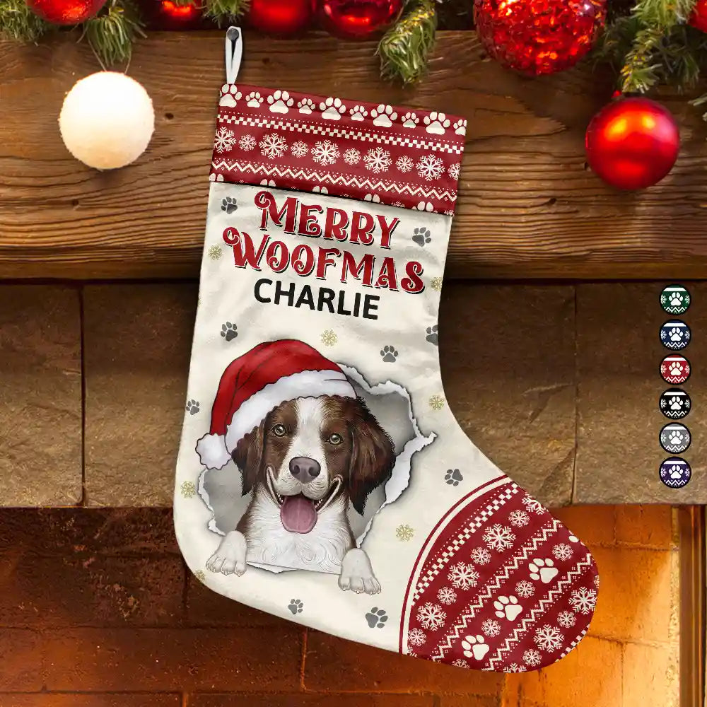 Meowy Catmas Merry Woofmas - Personalized Christmas Stocking