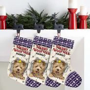 Pet Lovers - Meowy Catmas Merry Woofmas - Personalized Christmas Stocking