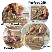 Sad,Family,Parents,Gift For Grandparents,Gift For Sibling,Memorial - Custom Photo A Hug From Heaven Memorial - Personalized Fleece Blanket, Sherpa Blanket
