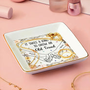 Gift For Bestie, Gift For Sisters - Holding Hands It Takes A Long Time To Grow An Old Friend - Personalized Ring Dish