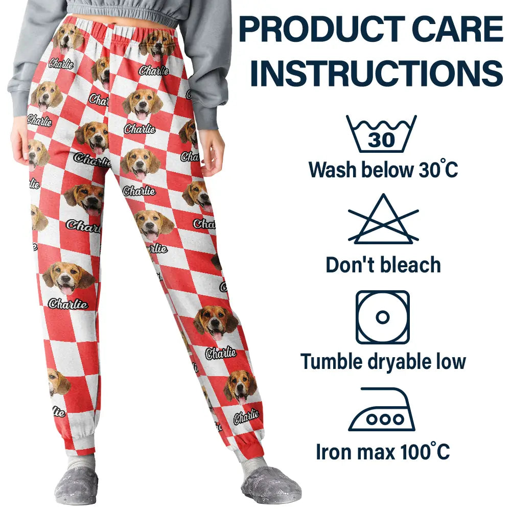 Family - Custom Photo Family Pet Face Cut - Personalized Pajama Pants