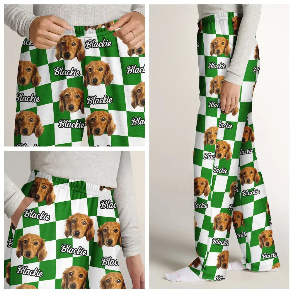 Family - Custom Photo Family Pet Face Cut - Personalized Pajama Pants