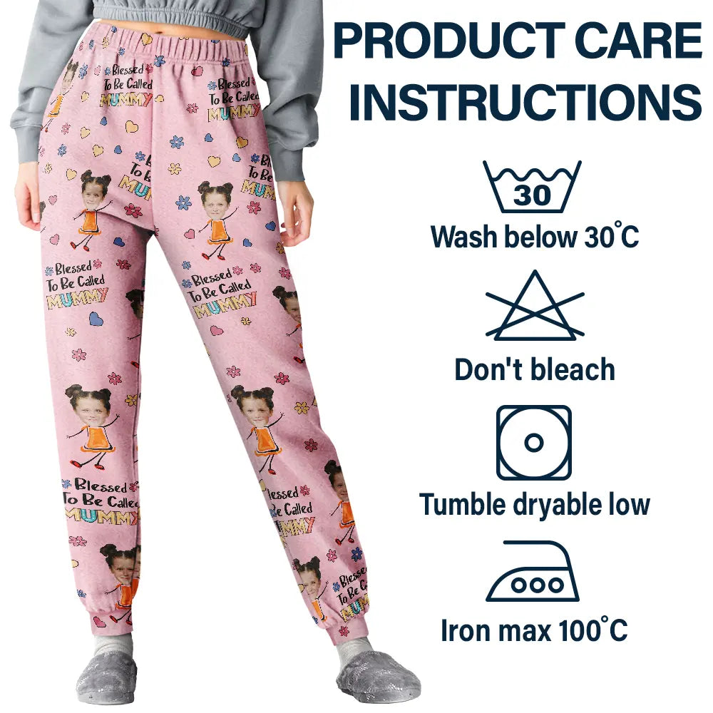 Gift For Grandma, Gift For Mother - Custom Photo Bless To Be Called Grandma Nana - Personalized Pajama Pants