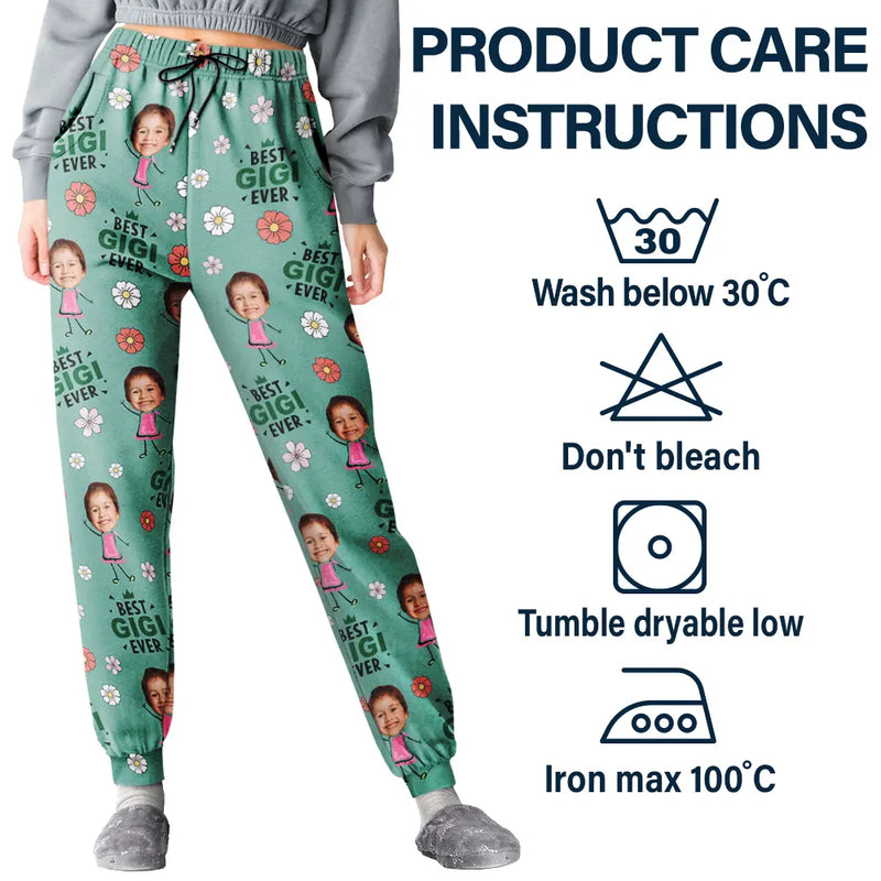 Custom Photo,Gift For Grandma,Gift For Mother,Happy - Custom Photo Best Grandma Nana Mom Ever - Personalized Pajama Pants