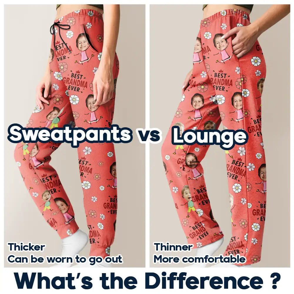 Custom Photo,Gift For Grandma,Gift For Mother,Happy - Custom Photo Best Grandma Nana Mom Ever - Personalized Pajama Pants