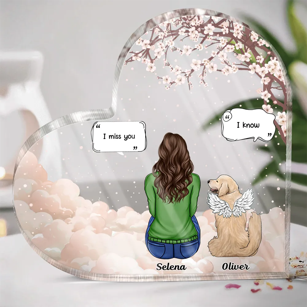Memorial I Miss You I Know - Personalized Heart Shaped Acrylic Plaque