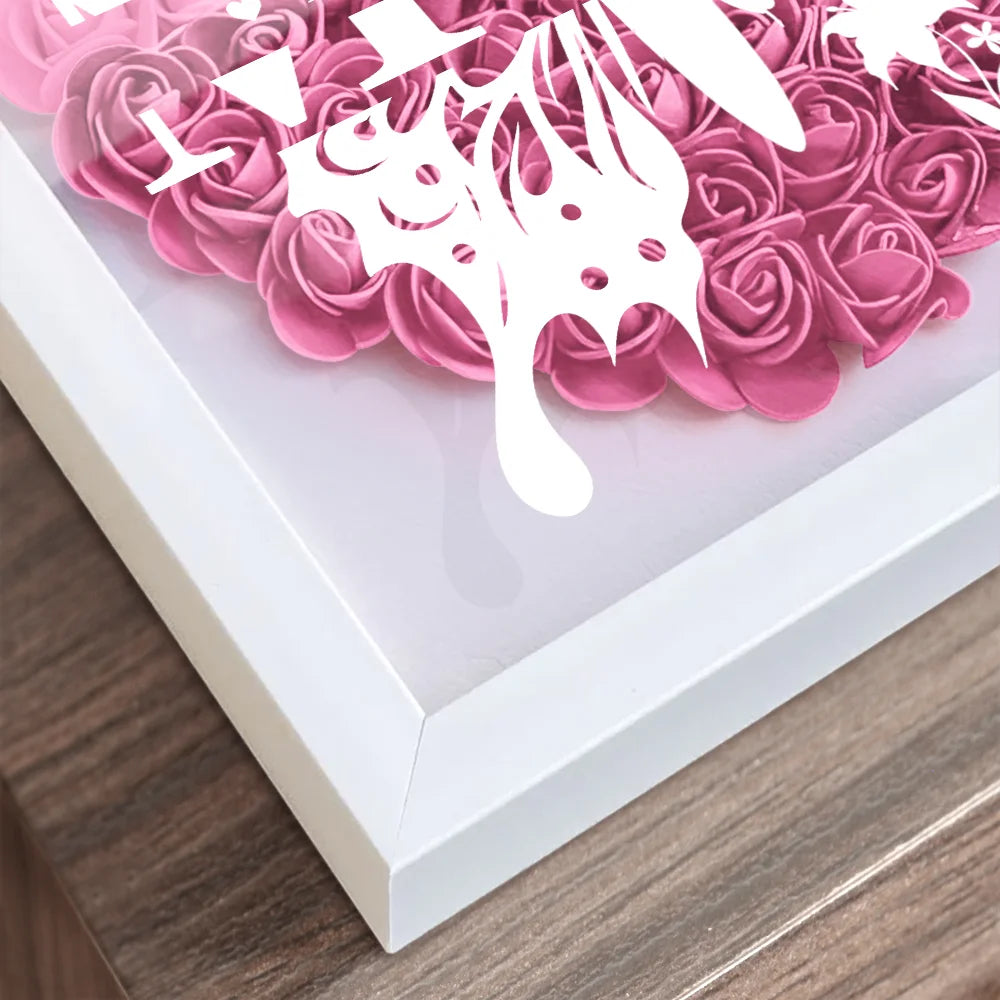 Gift For Grandma, Gift For Mother - Mom Grandma Nana Butterfly - Personalized Flower Shadow Box