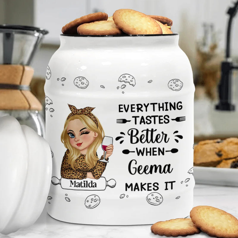 Everything Tastes Better When Grandma Makes It - Personalized Cookie Jar