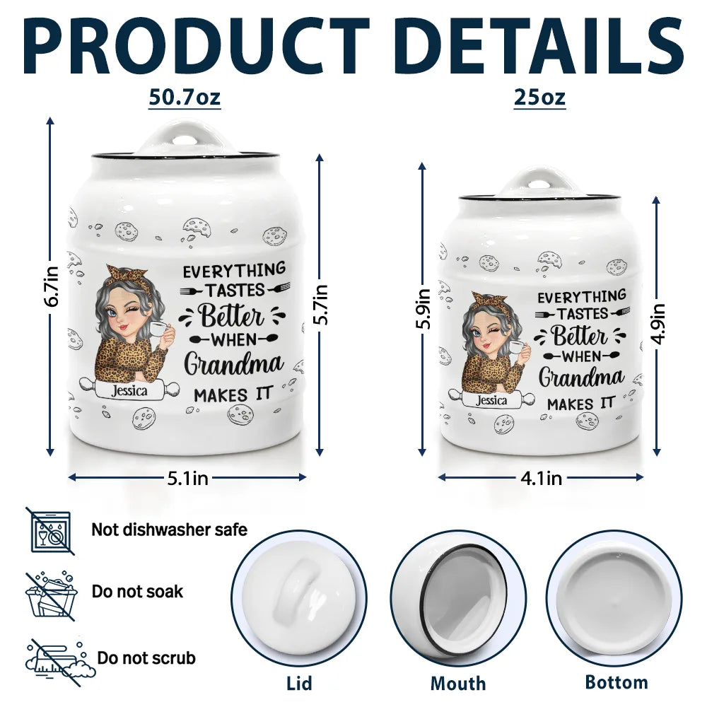 Everything Tastes Better When Grandma Makes It - Personalized Cookie Jar