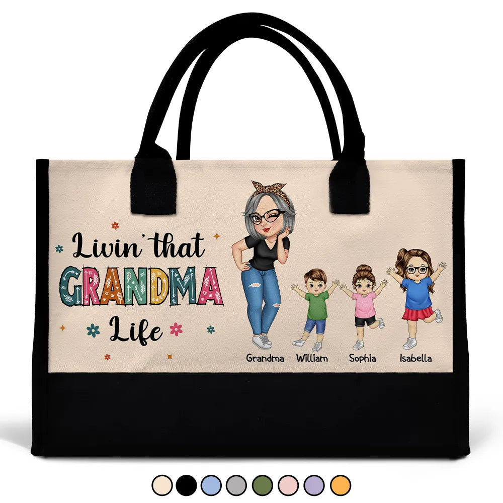 Living That Grandma Life - Personalized Canvas Tote Bag