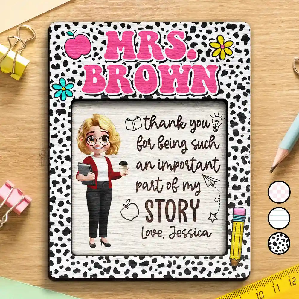 Teacher,Gift For Women,Happy,Back To School - Thank You For Being Such An Important Part - Personalized Sticky Note Pad Holder