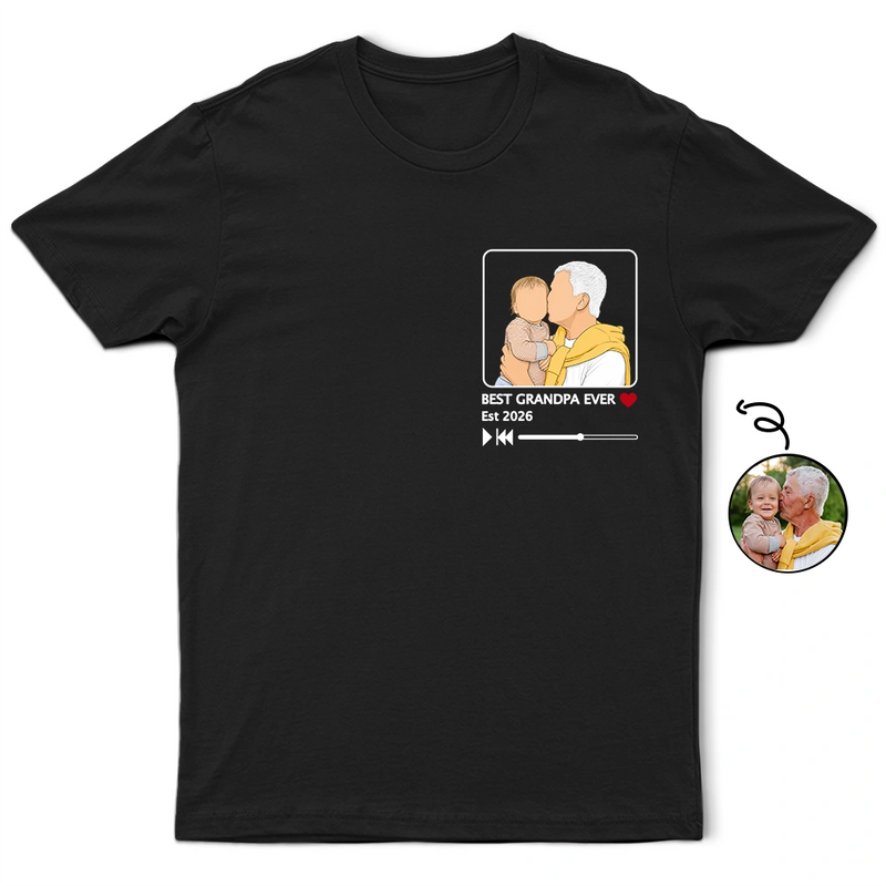 Gift For Husband,Gift For Yourself,Gift For Men,Gift For Father,Gift For Grandpa,New Dad,New baby,Non-Eng,Photo - Faceless Portrait,Playful - Custom Photo Faceless Portrait Best Dad Ever Est - Personalized T Shirt
