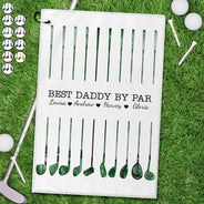 Gift For Husband,Gift For Yourself,Gift For Men,Gift For Father,Gift For Grandpa,Golf,Sport Dad,Dad's Hobby,Grandpa's Hobby,Non-Eng,Icon,Playful - Best Dad By Par Golf Clubs - Personalized Golf Towel