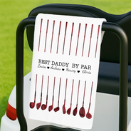 Gift For Husband,Gift For Yourself,Gift For Men,Gift For Father,Gift For Grandpa,Golf,Sport Dad,Dad's Hobby,Grandpa's Hobby,Non-Eng,Icon,Playful - Best Dad By Par Golf Clubs - Personalized Golf Towel