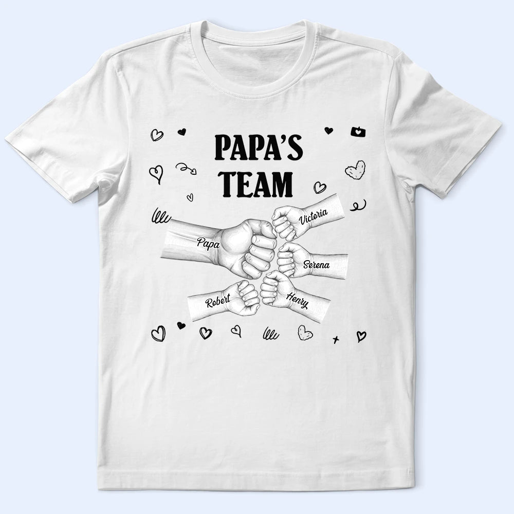 Gift For Husband,Gift For Yourself,Gift For Men,Gift For Father,Gift For Grandpa,Non-Eng,Icon,Playful - Daddy's Team Fist Bump - Personalized T Shirt
