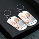 Gift For Husband,Gift For Yourself,Gift For Men,Gift For Father,Gift For Grandpa,Pet Dad,Non-Eng,Photo - Watercolor (with BG),Cozy - Custom Photo Watercolor Painting I Love You Daddy Grandpa Pet Dad - Personalized Aluminum Keychain