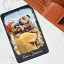 Gift For Husband,Gift For Yourself,Gift For Men,Gift For Father,Gift For Grandpa,Pet Dad,Non-Eng,Photo - Watercolor (with BG),Cozy - Custom Photo Watercolor Painting I Love You Daddy Grandpa Pet Dad - Personalized Aluminum Wallet Card
