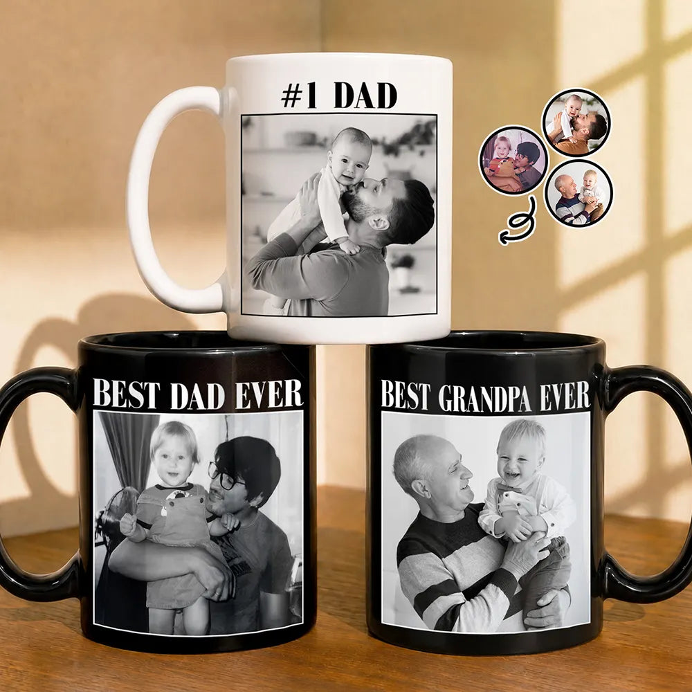 Custom Photo Best Dad Ever No 1 Grandpa - Personalized Mug