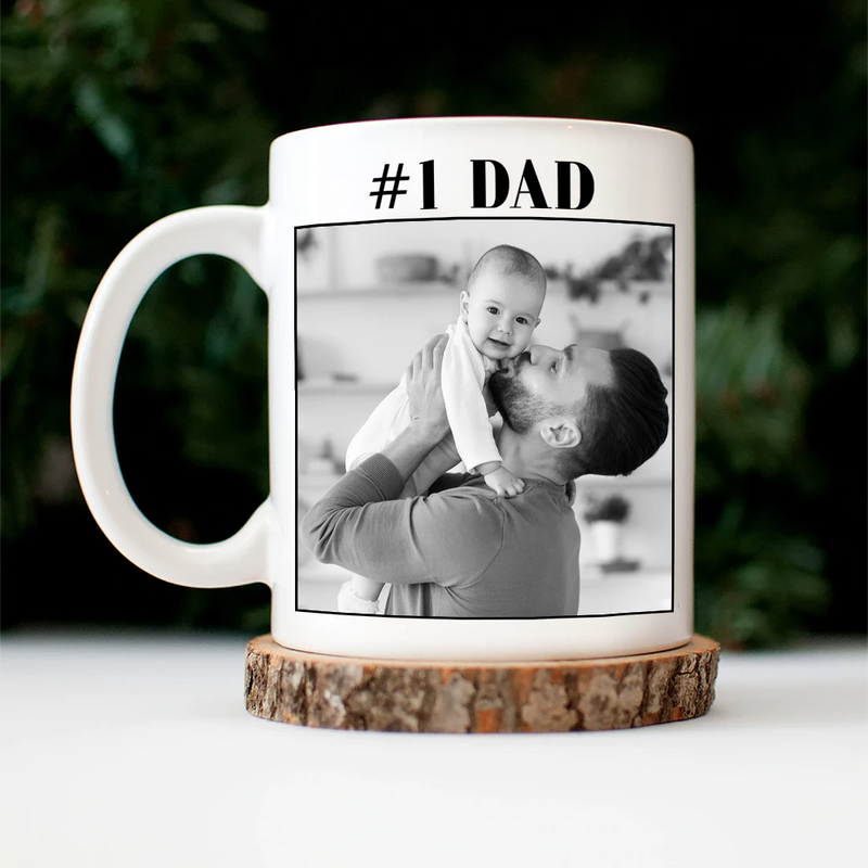 Gift For Husband,Gift For Yourself,Gift For Men,Gift For Father,Gift For Grandpa,Non-Eng,Photo,Cozy - Custom Photo Best Dad Ever No 1 Grandpa - Personalized Mug