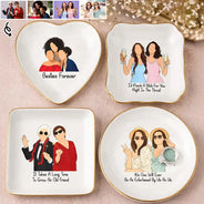 Custom Photo, Art Design, Gift For Bestie, Playful, Photo - Faceless Portrait - Custom Photo Faceless Portrait Besties Forever Friendship - Personalized Ring Dish