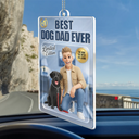 Gift For Father,Custom Photo,Art Design,Playful,Photo - Toybox Figure - Custom Photo Toybox Figure Best Dad Grandpa Ever - Personalized Acrylic Car Hanger