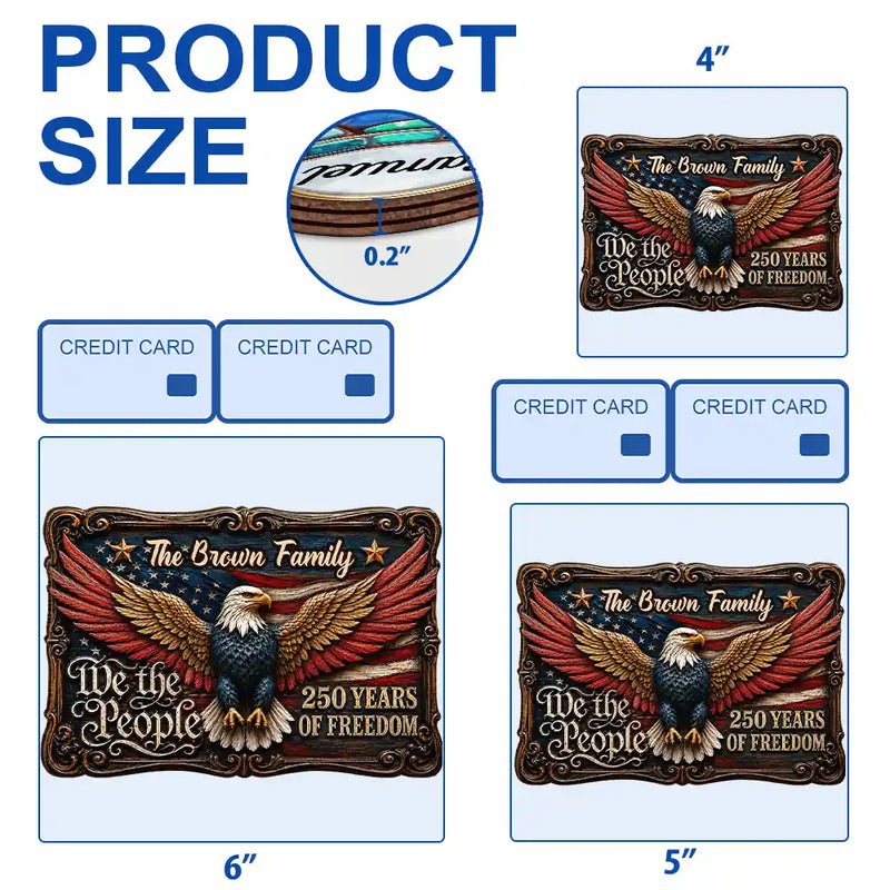 America 250th, Independence Day, Top Market, Family, Proud, Custom Text - We The People Of Freedom - Personalized Custom Shaped Wood Sign