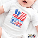 Gift For Baby,America 250th,Independence Day,Top Market,Adorable,Custom Text - Baby's First 4th Of July 250 Years Of Freedom - Personalized Baby Onesie