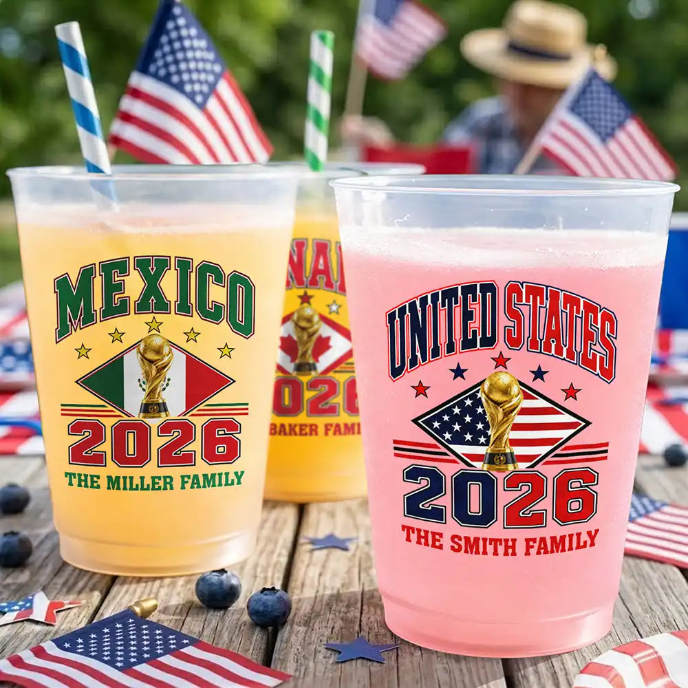 Gift For Yourself, Proud, Summer Soccer Games, Icon - Football Team National Flag - Personalized Frosted Cups