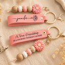 Sentimental, Icon - A True Friendship Is A Journey Without An End - Personalized Leather Beaded Keychain