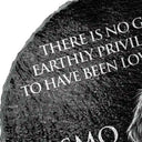 Art Design,Healing,Pet Memorial,Pet Lovers,Memorial,Photo - Pencil Sketch - Dark BG - Custom Photo White Pencil Sketch Art There Is No Greater Earthly Privilege Than To Have Been Loved By A Dog - Personalized Circle Memorial Garden Stone