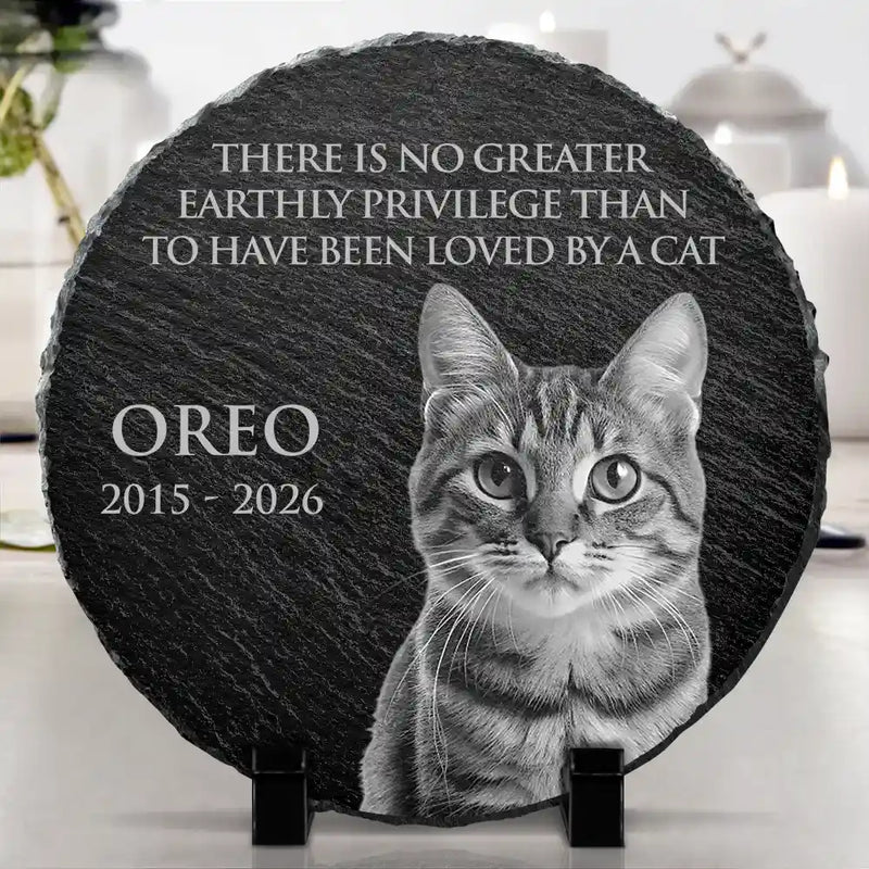 Healing,Custom Photo,Pet Memorial,Pet Lovers,Memorial,Remove BG Photo - Custom Photo There Is No Greater Earthly Privilege Than To Have Been Loved By A Dog - Personalized Circle Memorial Garden Stone