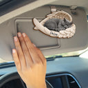 Art Design,Healing,Christmas,Pet Memorial,Pet Lovers,Memorial,Photo - Sleeping Pet Angle Wing - Custom Photo Sleeping Angel Remembrance Memorial Dog Cat Pet - Personalized Custom Shaped Car Visor Clip