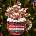 Independence Day,America 250th,Christmas,Proud,Family,Icon - Gingerbread Cup 250 Years Of Freedom - Personalized Custom Shaped Acrylic Ornament