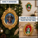 Art Design,Playful,Christmas,Pet Lovers,Photo - Christmas Accessories 3D Cartoon Pet - Custom Photo 3D Christmas Themed Pet Happy Dog Cat Pet - Personalized Ornate Frame