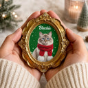 Art Design,Playful,Christmas,Pet Lovers,Photo - Christmas Accessories 3D Cartoon Pet - Custom Photo 3D Christmas Themed Pet Happy Dog Cat Pet - Personalized Ornate Frame