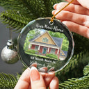 Art Design,Christmas,Gift For Couples,Photo - Vivid Watercolor Art,Happy - Custom Photo Vivid Watercolor Art Our New Home Wedding Gift Husband Wife - Personalized Circle Glass Ornament