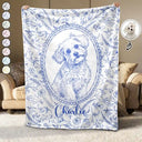 Art Design,Pet Memorial,Cozy,Pet Lovers,Memorial,Photo - Pencil Sketch - Remove BG - Custom Photo Pencil Sketch Dog Cat Pet Portrait Toile Remembrance - Personalized Fleece Blanket, Sherpa Blanket