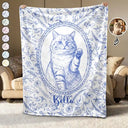 Art Design,Pet Memorial,Cozy,Pet Lovers,Memorial,Photo - Pencil Sketch - Remove BG - Custom Photo Pencil Sketch Dog Cat Pet Portrait Toile Remembrance - Personalized Fleece Blanket, Sherpa Blanket