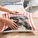 Art Design,Playful,Pet Lovers,Photo - Vivid Watercolor Art - Custom Photo Vivid Watercolor Art Happy Dog Cat Pet Stripe - Personalized Pillow