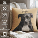 Art Design,Playful,Pet Lovers,Photo - Vivid Watercolor Art - Custom Photo Vivid Watercolor Art Happy Dog Cat Pet - Personalized Pillow