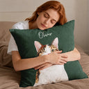 Art Design,Playful,Pet Lovers,Photo - Vivid Watercolor Art - Custom Photo Vivid Watercolor Art Happy Dog Cat Pet - Personalized Pillow