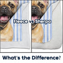 Art Design,Playful,Pet Lovers,Photo - Vivid Watercolor Art - Custom Photo Vivid Watercolor Art Happy Dog Cat Pet Stripe - Personalized Fleece Blanket, Sherpa Blanket