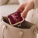 Confident,Gift For Yourself,Gift For Women,Icon - Flower Butterfly Monogram And Name Gift For Her - Personalized Kiss Lock Jewelry Case