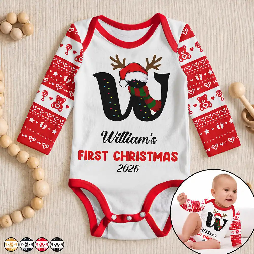 My First Christmas New Baby - Personalized Baby Bodysuit