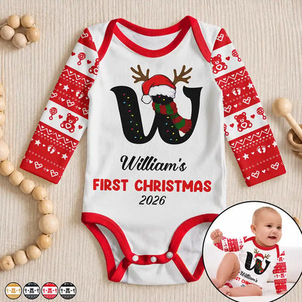 My First Christmas New Baby - Personalized Baby Bodysuit