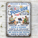 Family Couple Swimming Pool Welcome To Our Paradise - Pool Sign - Personalized Custom Classic Metal Signs