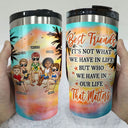 I Love You To The Beach And Back Best Watercolor Beach Best Friends - Bestie BFF Gift - Personalized Custom Triple 3 In 1 Can Cooler