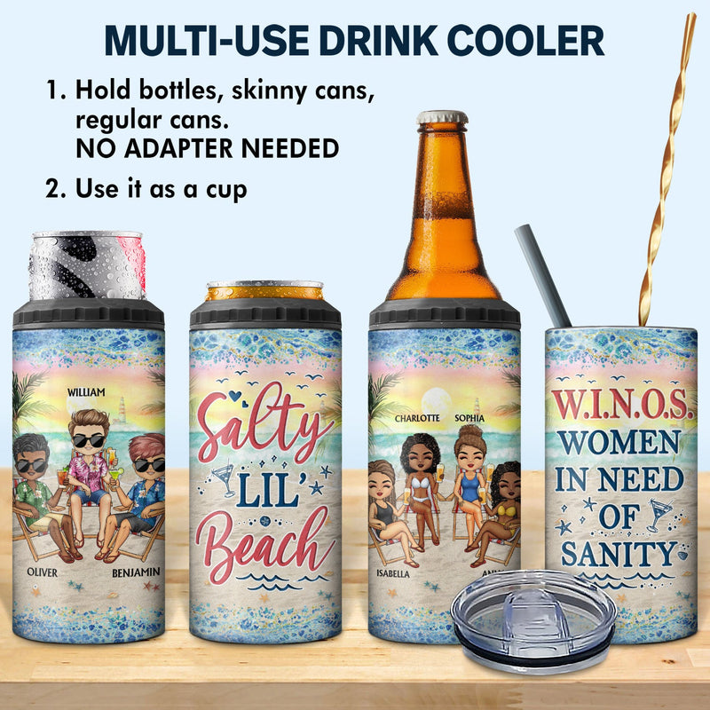 I Love You To The Beach And Back Best Friends - Bestie BFF Gift - Personalized Custom 4 In 1 Can Cooler Tumbler